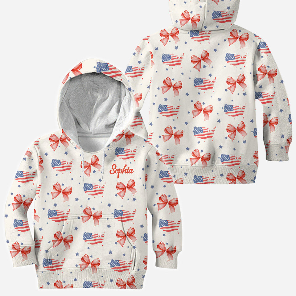 Coquette American Girl - Personalized Independence Day/ 4th of July All Over Shirt