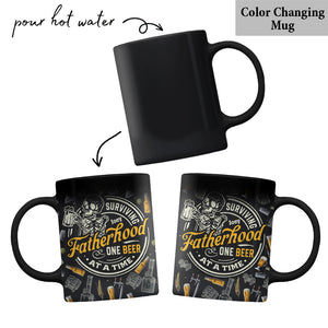Surviving Fatherhood One Beer At A Time - Personalized Father Mug