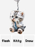 Cute Cat - Personalized Cat Custom Shaped Keychain