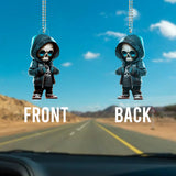 Stylish Skeleton - Personalized Skull Custom Shaped Car Ornament
