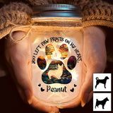 You Left Paw Prints On My Heart - Personalized Dog Mason Jar Light