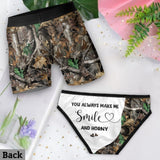 You Always Make Me Smile And Horny - Personalized Hunting Lace Border Women Briefs And Men’s Boxer Briefs