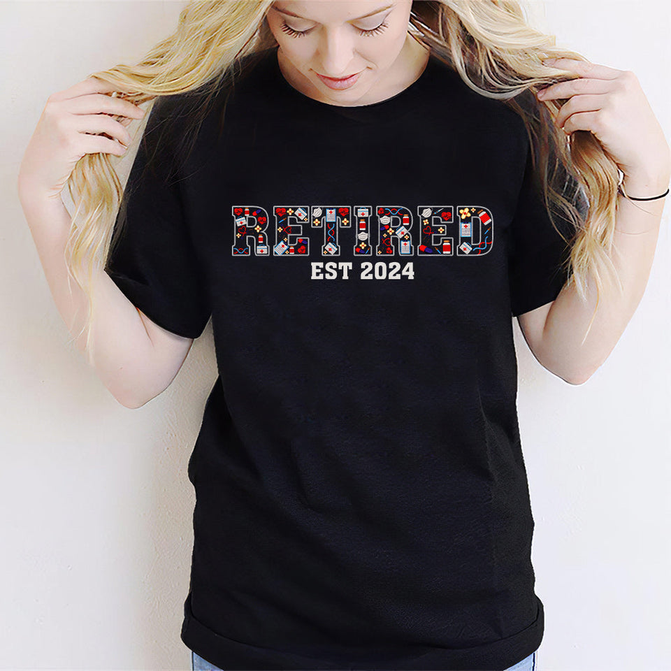 Retired Nurse Since - Personalized Nurse T-shirt And Hoodie