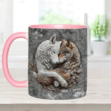 Wolf Couple - Personalized Wolf Accent Mug
