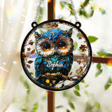 Charming Owl - Personalized Owl Window Hanging Suncatcher Ornament