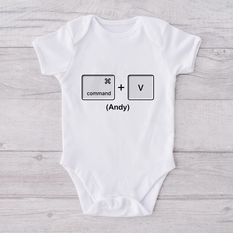 Copy Paste Like Father Like Son Daughter Funny - Personalized Father T-shirt And Baby Onesie