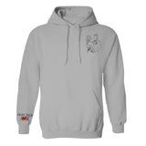 Custom Photo Line Art - Personalized Couple Embroidered Hoodie