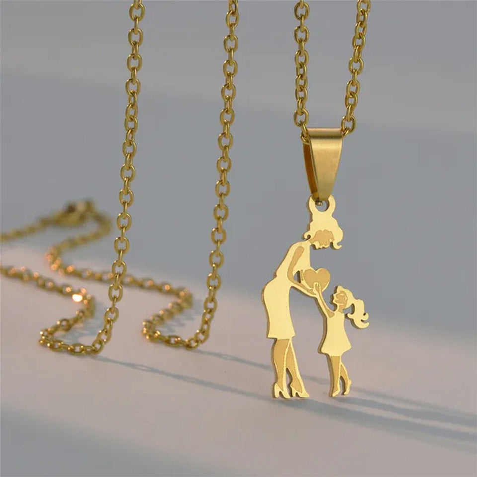 Mom With Children Custom Pendants Necklace - Mother Mom With Children Custom Pendants Necklace