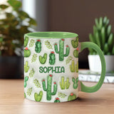 What The Fucculent Succulents Plants - Personalized Cactus Accent Mug