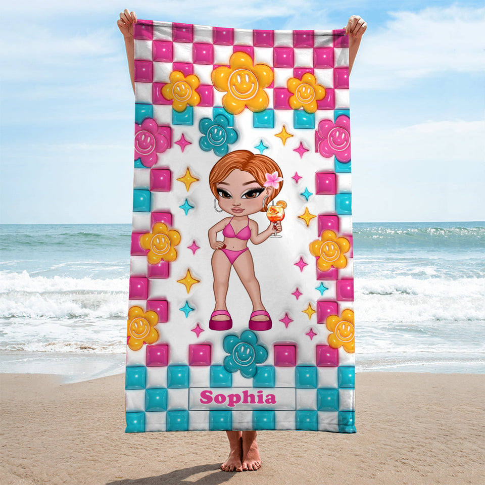 Bestie Forever - Personalized Bestie Beach Towel