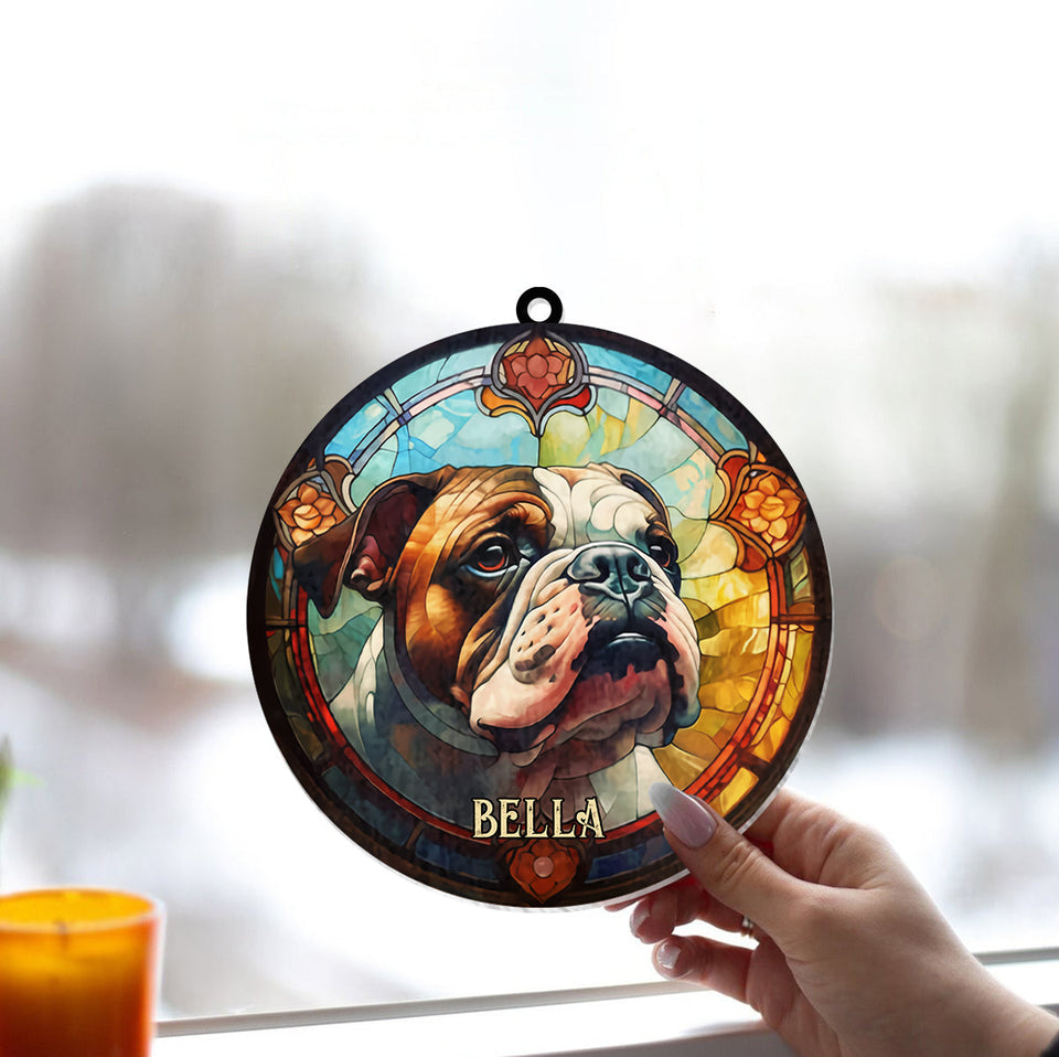 Love My Dog - Personalized Dog Window Hanging Suncatcher Ornament