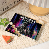 Grandpa's Wolf Pack - Personalized Grandpa One-sided Horizontal Rectangle Building Brick Blocks