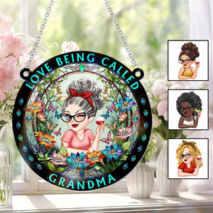 Grandma's Garden - Personalized Grandma Window Hanging Suncatcher Ornament