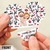 I love you - Personalized Couple Heart Building Brick Blocks Printed On Both Sides