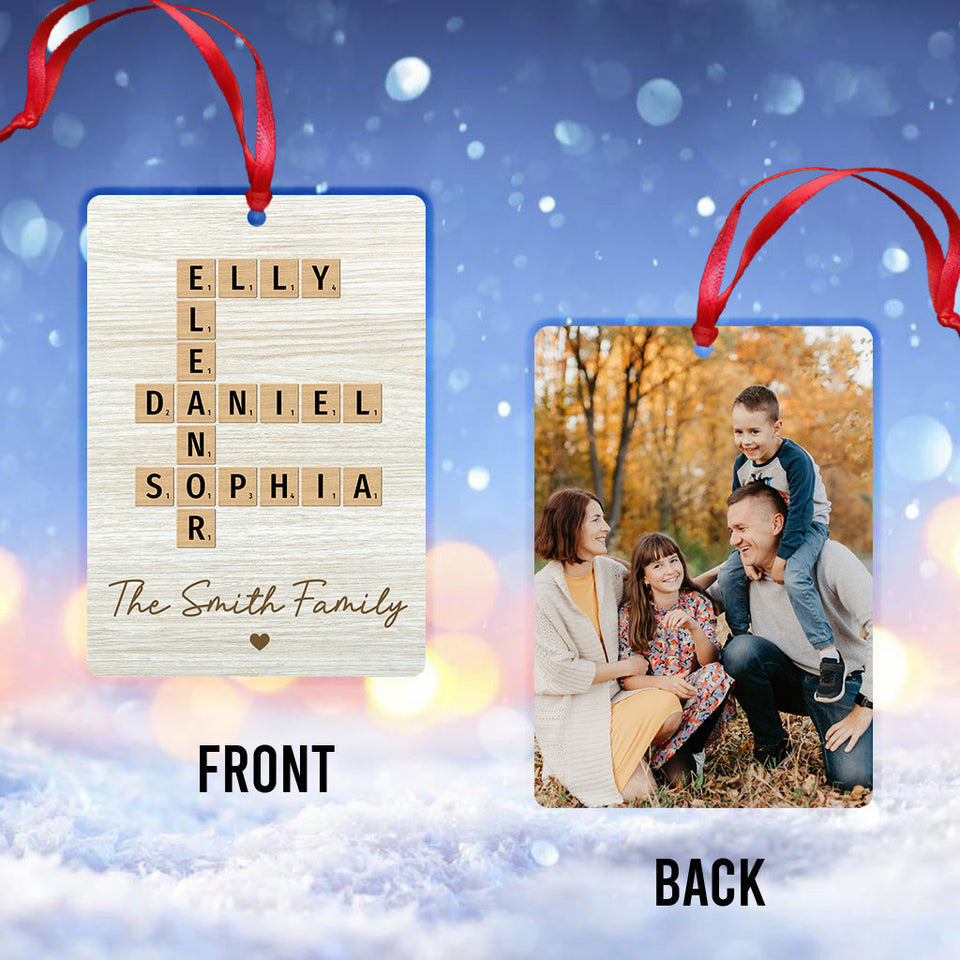 Family Crossword Art - Personalized Family Ornament