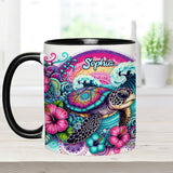 Peace Love Turtle - Personalized Turtle Accent Mug