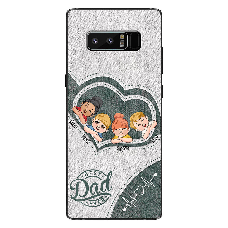 Dad's Heart Best Dad Ever - Personalized Father Phone Case