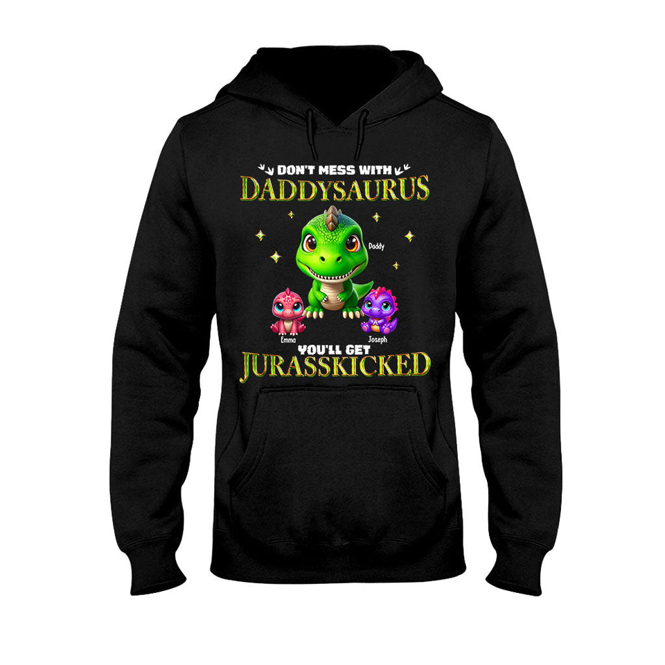 Daddysaurus Grandpasaurus 3D Dinosaurs - Personalized Father T-shirt And Hoodie