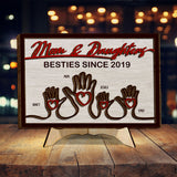 Mother And Children Hands - Personalized Mother 2 Layered Wood Sign / Wood Plaque