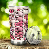 Pink Floral Style Nurse Life CNA - Personalized Nurse Tumbler