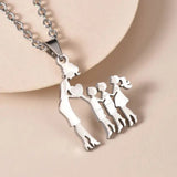 Mom With Children Custom Pendants Necklace - Mother Mom With Children Custom Pendants Necklace