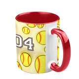 Softball Lovers - Personalized Softball Accent Mug