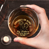 Congrats On Being My Husband Boyfriend - Personalized Couple Engraved Whiskey Glass