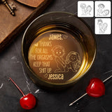Thanks For Alls Orgasm - Personalized Couple Engraved Whiskey Glass
