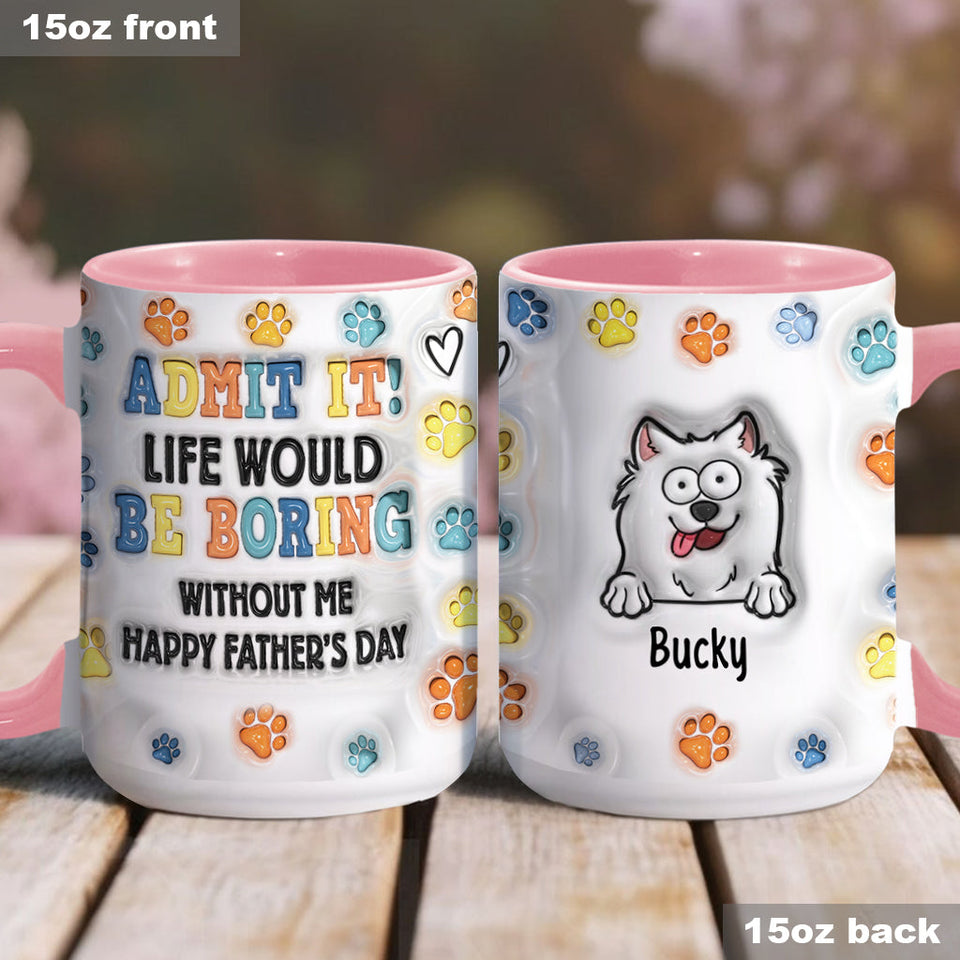 Happy Father's Day - Personalized Dog Accent Mug