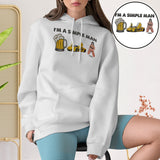 I'm A Simple Man - Personalized Couple Embroidered Hoodie