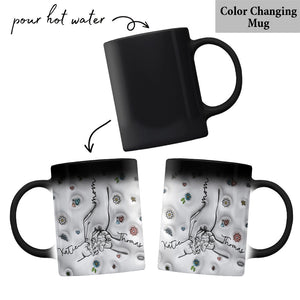 Mother & Child/ Chidren Holding Hands Line Art Style - Personalized Mother Mug