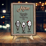 Thanks For Not Swallowing Funny - Personalized Mother 2 Layered Wood Sign / Wood Plaque