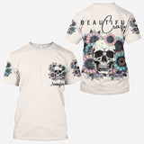 Beautiful Crazy - Personalized Skull All Over Shirt