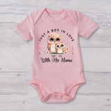 Just A Mom In Love With Her Boy,Girl - Personalized Mother T-shirt And Baby Onesie