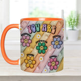You Are Beautiful Strong Victorious Enough - Personalized Hippie Accent Mug