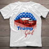 American Lips Trump Girl 2024 - T-shirt And Hoodie