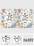 Floral Zodiac Sign - Personalized Horoscope Mug