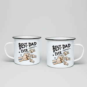 Best Dad Ever Fist Bump - Personalized Father Enamel Mug