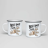 Best Dad Ever Fist Bump - Personalized Father Enamel Mug