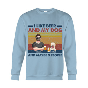 I Like Beer And My Dogs - Personalized Dog T-shirt And Hoodie