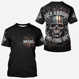 American Flag Skeleton - Personalized Skull All Over Shirt