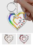Grandma Mom Hearts - Personalized Grandma Transparent Keychain