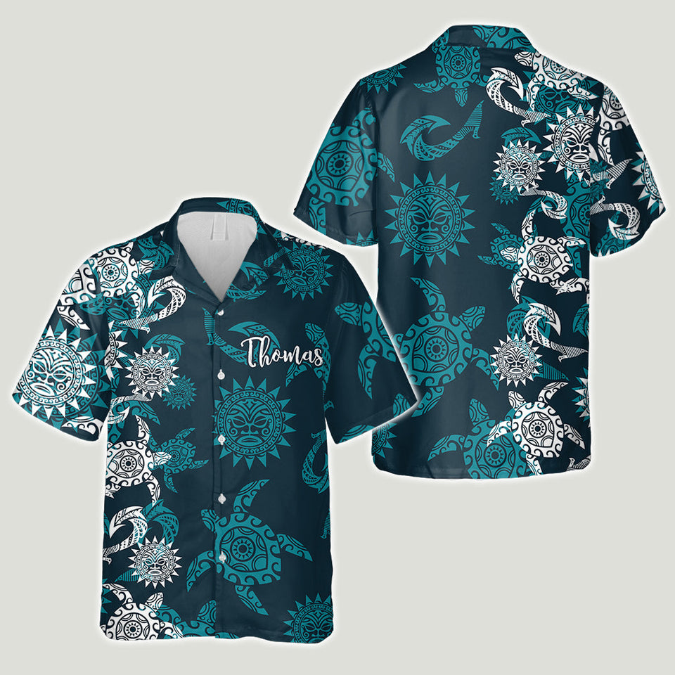 Beautiful Tribal Turtle - Personalized Turtle Hawaiian Shirt