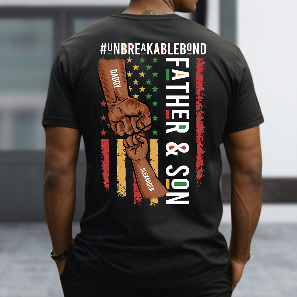Father & Son Unbreakablebond - Personalized African American T-shirt and Hoodie