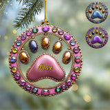 Cute Footprint - Personalized Dog Custom Shaped Ornament