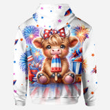 4th Of July Highland Cow - Personalized All Over Shirt