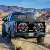 American Flag Skeleton - Personalized Skull Truck Tailgate Decal