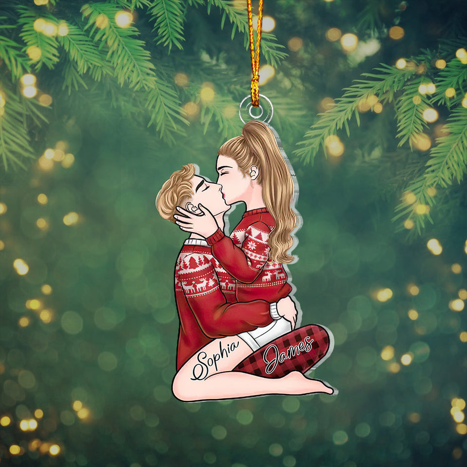I Love You - Personalized Couple Custom Shaped Ornament