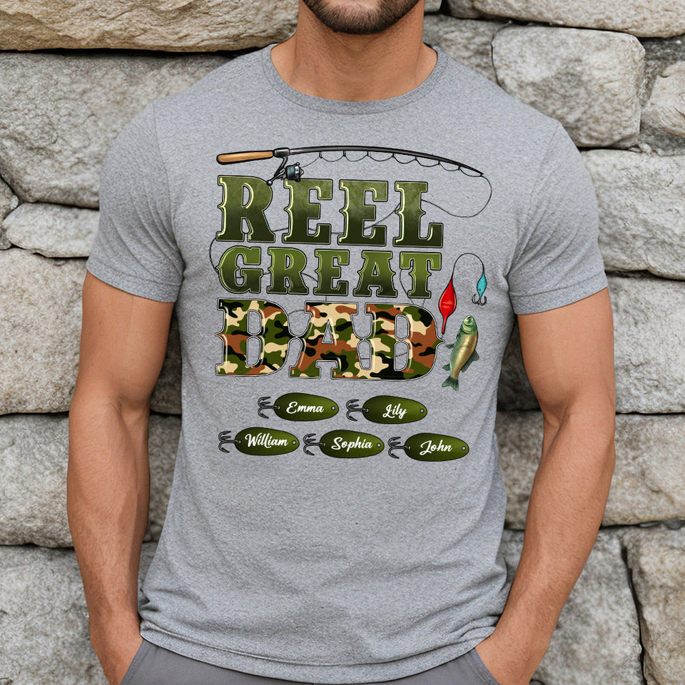 Western Reel Great Dad Camouflage - Personalized Father T-shirt And Hoodie