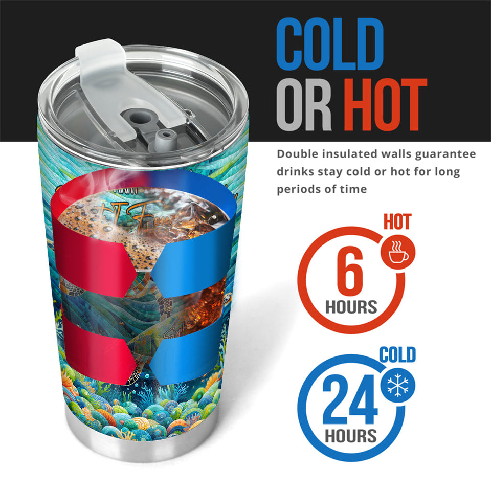 You & Me And The Sea - Personalized Turtle Tumbler